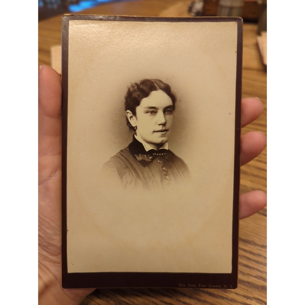 Antique Cabinet Card Lady Woman Photo Victorian Portrait Fort Edward New York